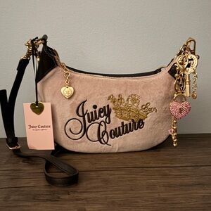 Juicy Couture Key To Juicy Shoulder Bag with Removable Crossbody Dusty Blush NWT